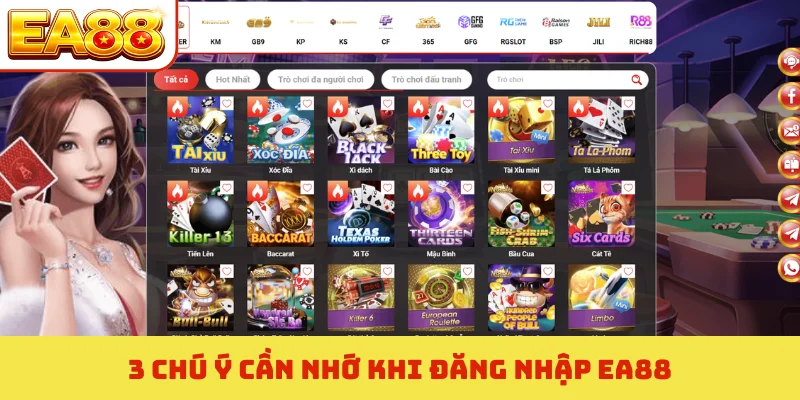 3 chú ý cần nhớ khi đăng nhập EA88