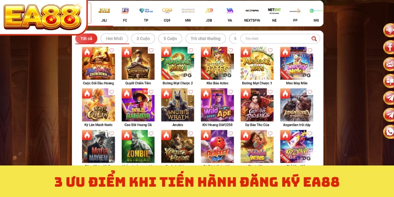 3 ưu điểm khi tiến hành đăng ký EA88