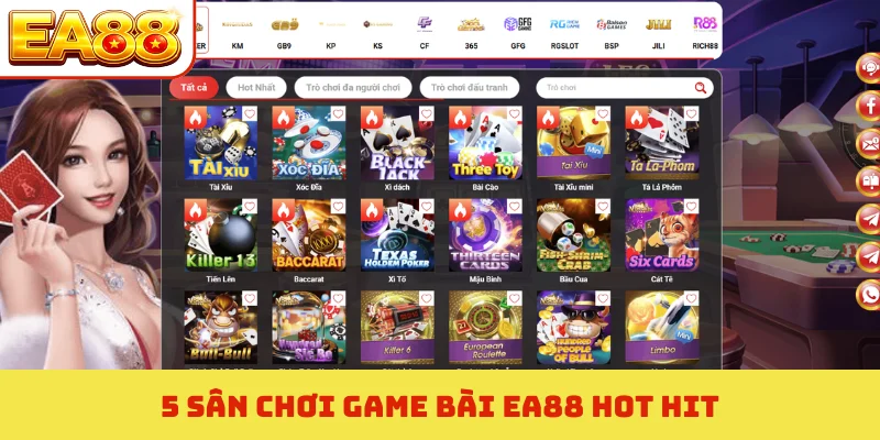 5 sân chơi game bài EA88 hot hit