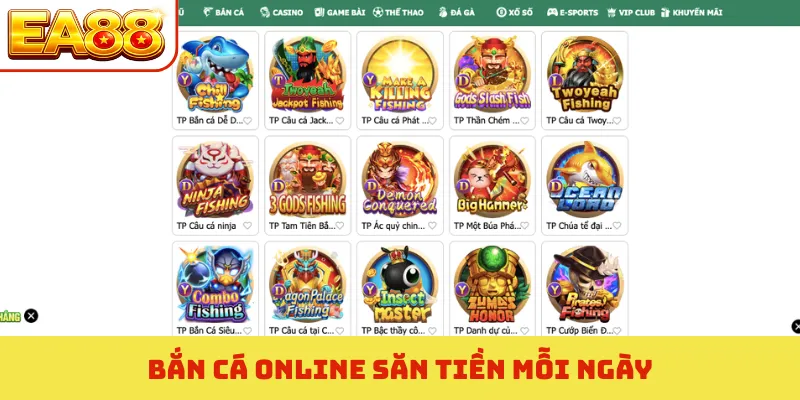 Bắn cá online săn tiền mỗi ngày