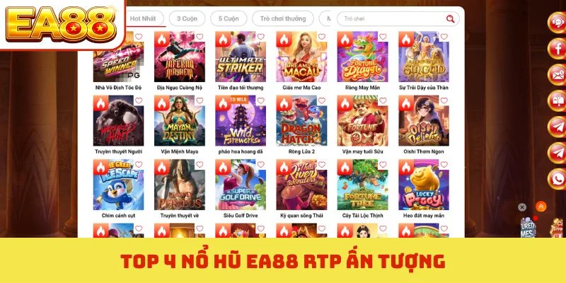 TOP 4 nổ hũ EA88 RTP ấn tượng