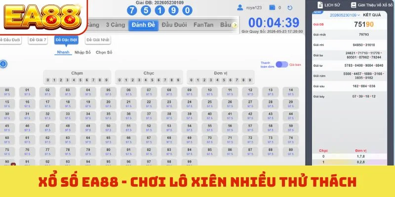 Xổ số EA88 - Chơi lô xiên nhiều thử thách